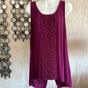 Maurices raspberry lace Tank Top